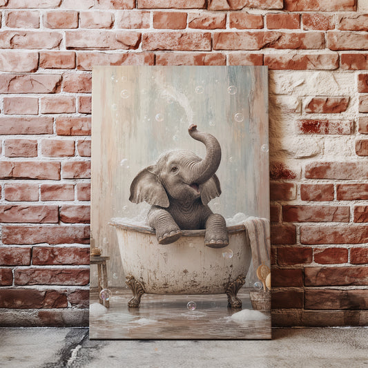 Obraz do łazienki Słonik w wannie mockup 1