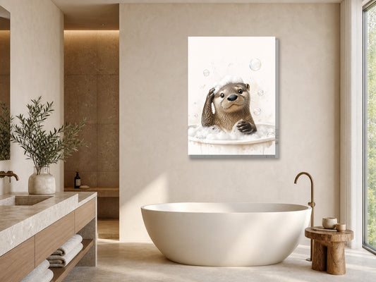 Obraz do łazienki Wydra w pianie mockup 1