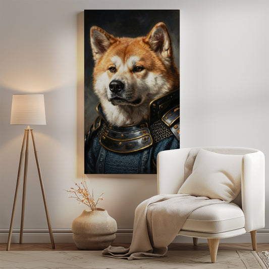 Portret psa jako samuraj w historycznej zbroi mockup 0