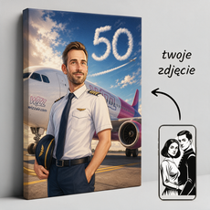 Karykatura ze zdjęcia – personalizowany prezent dla pilota WizzAir