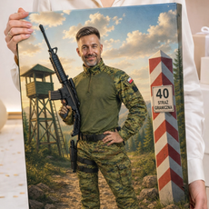 Personalizowana karykatura ze zdjęciem strażnika granicznego na płótnie