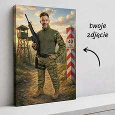 Personalizowana karykatura ze zdjęciem strażnika granicznego na płótnie