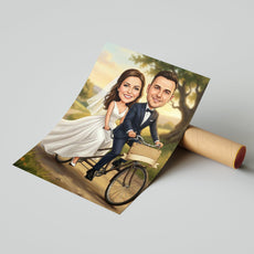 Personalizowana Karykatura Ślubna z Dowolnym Tekstem i Zmianą Wyglądu mockup 1