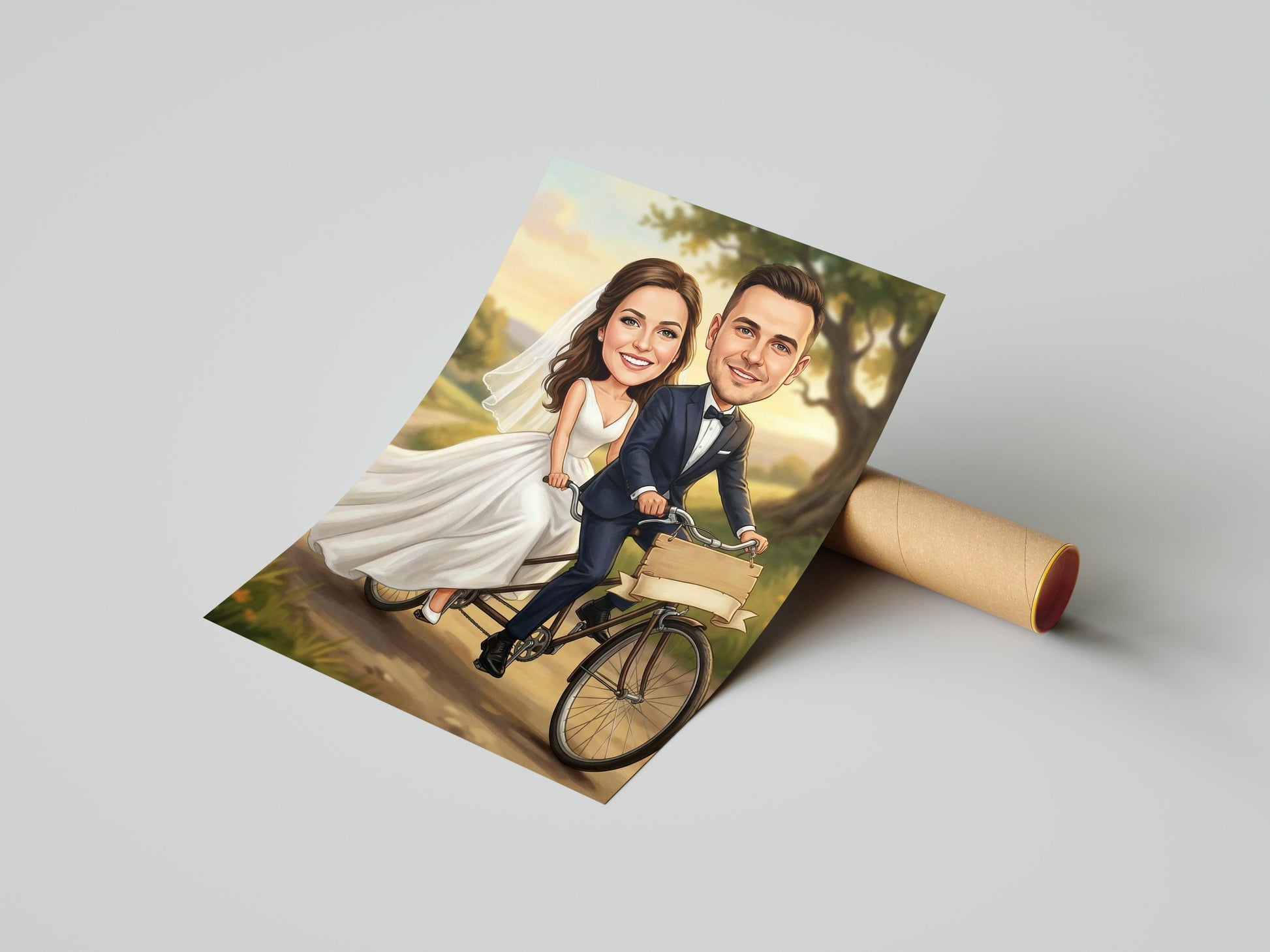 Personalizowana Karykatura Ślubna z Dowolnym Tekstem i Zmianą Wyglądu mockup 1