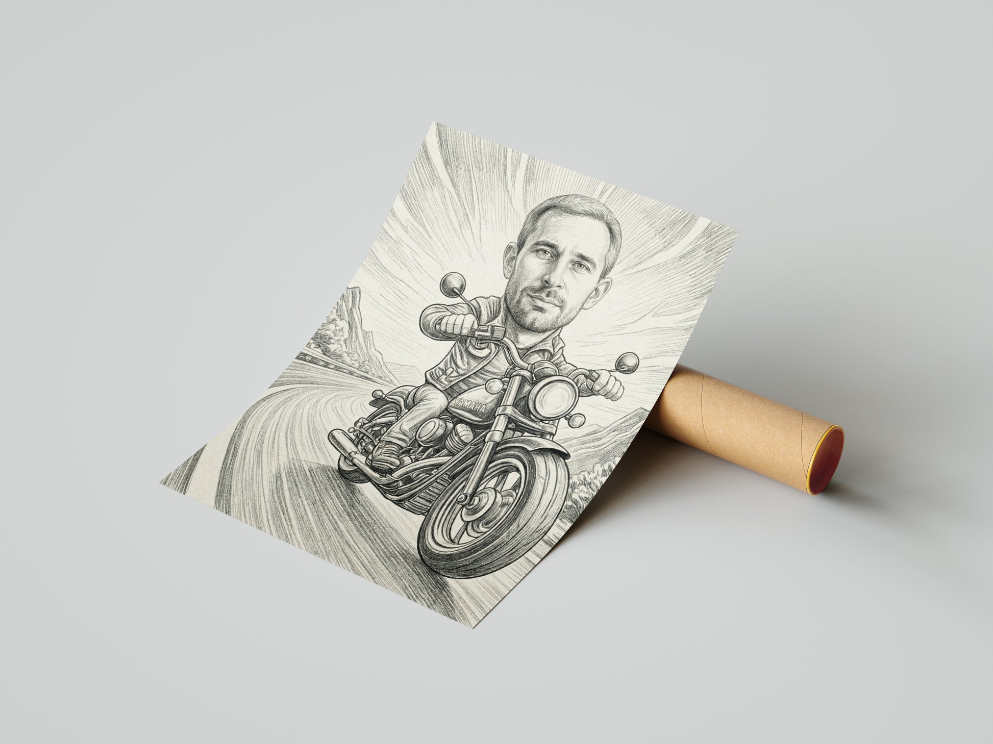 Portret rysunkowy - pomysł na prezent dla Fana motorów