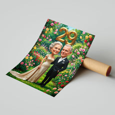 Personalizowana karykatura na rocznicę ślubu dla rodziców mockup 1