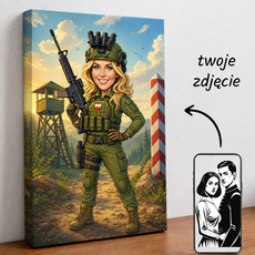 Personalizowana karykatura ze zdjęcia w stroju wojskowym - pomysł na prezent