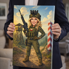 Personalizowana karykatura ze zdjęcia w stroju wojskowym - pomysł na prezent