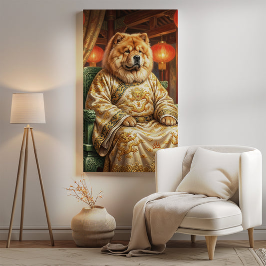Cesarski portret psa w chińskim stroju mockup 0