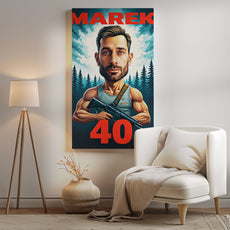 Portret karykatura Rambo ze zdjęcia