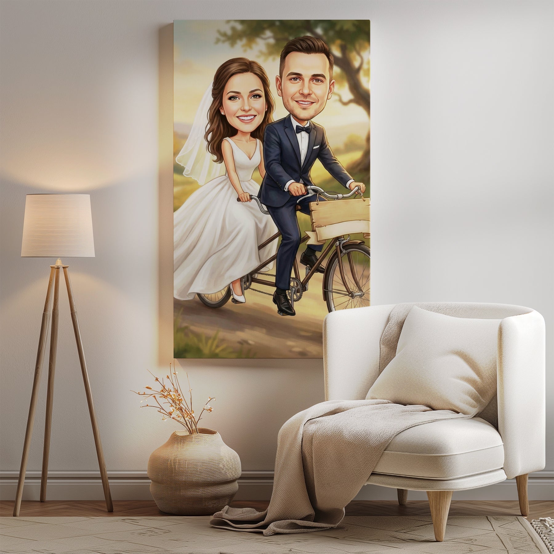 Personalizowana Karykatura Ślubna z Dowolnym Tekstem i Zmianą Wyglądu mockup 4