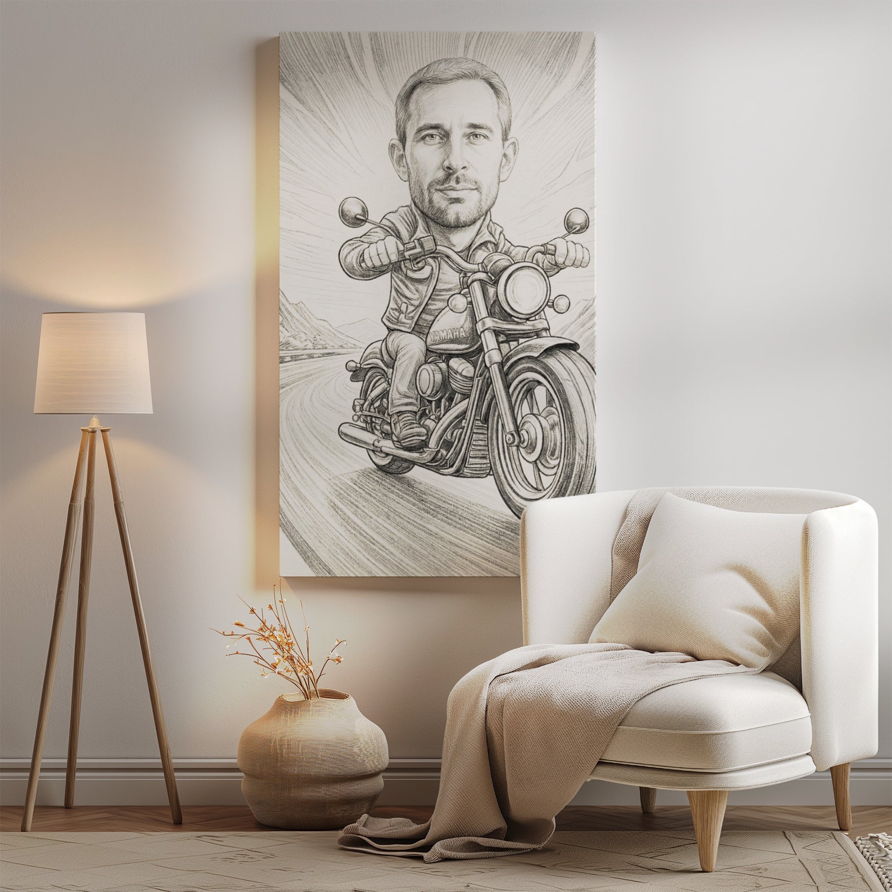 Portret rysunkowy - pomysł na prezent dla Fana motorów