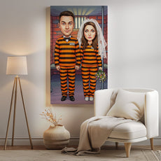 Personalizowana karykatura ślubna z własnym tekstem i grafiką mockup 2