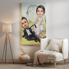 Personalizowana karykatura ślubna na prezent dla Pary Młodej mockup 2