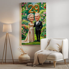 Personalizowana karykatura na rocznicę ślubu dla rodziców mockup 2