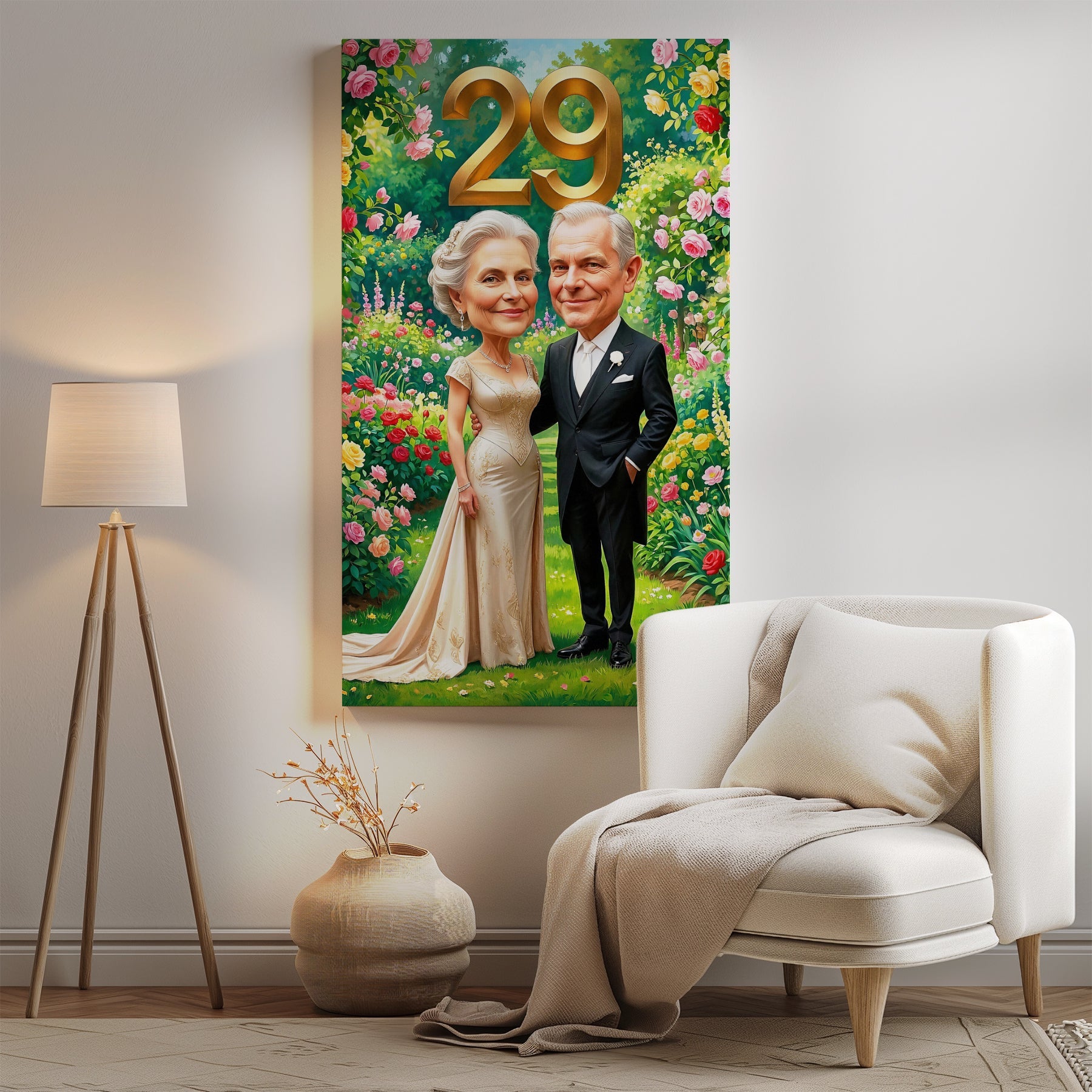 Personalizowana karykatura na rocznicę ślubu dla rodziców mockup 2