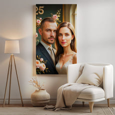 Elegancka karykatura ślubna z personalizacją dla Pary Młodej mockup 2