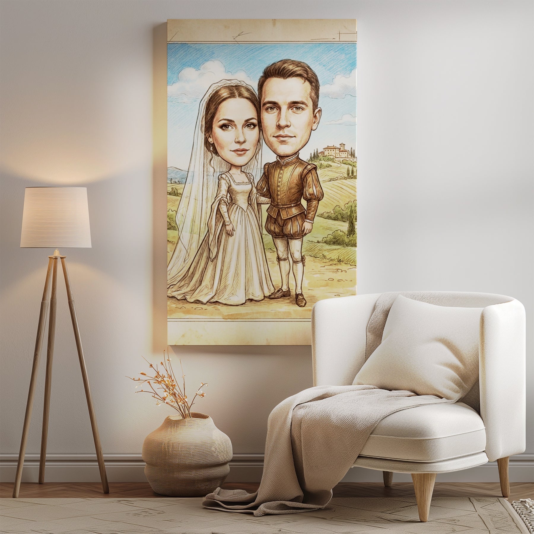 Karykatura ślubna retro personalizowany prezent dla Pary Młodej mockup 2