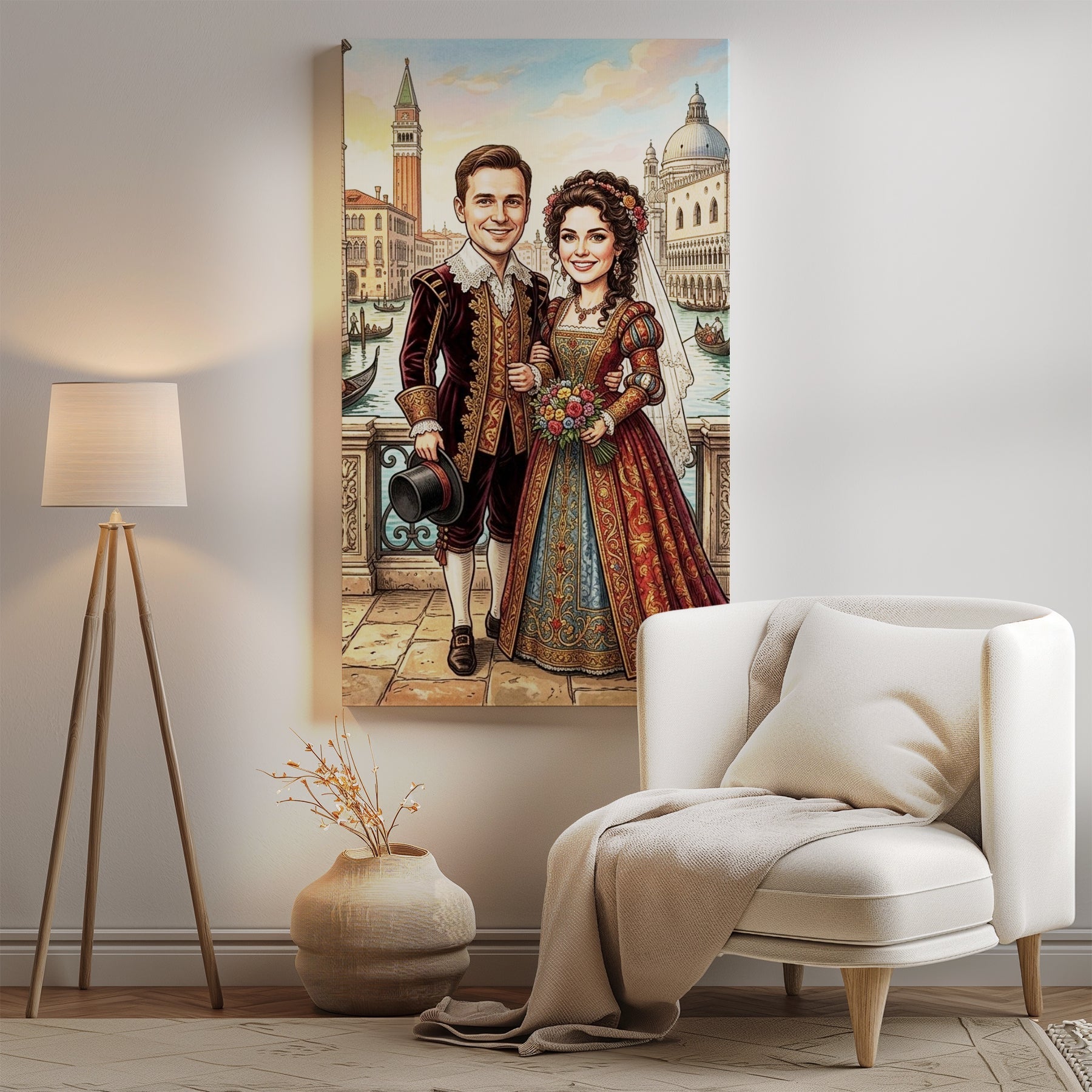 Karykatura ślubna Wenecja personalizowany prezent dla Pary Młodej mockup 2