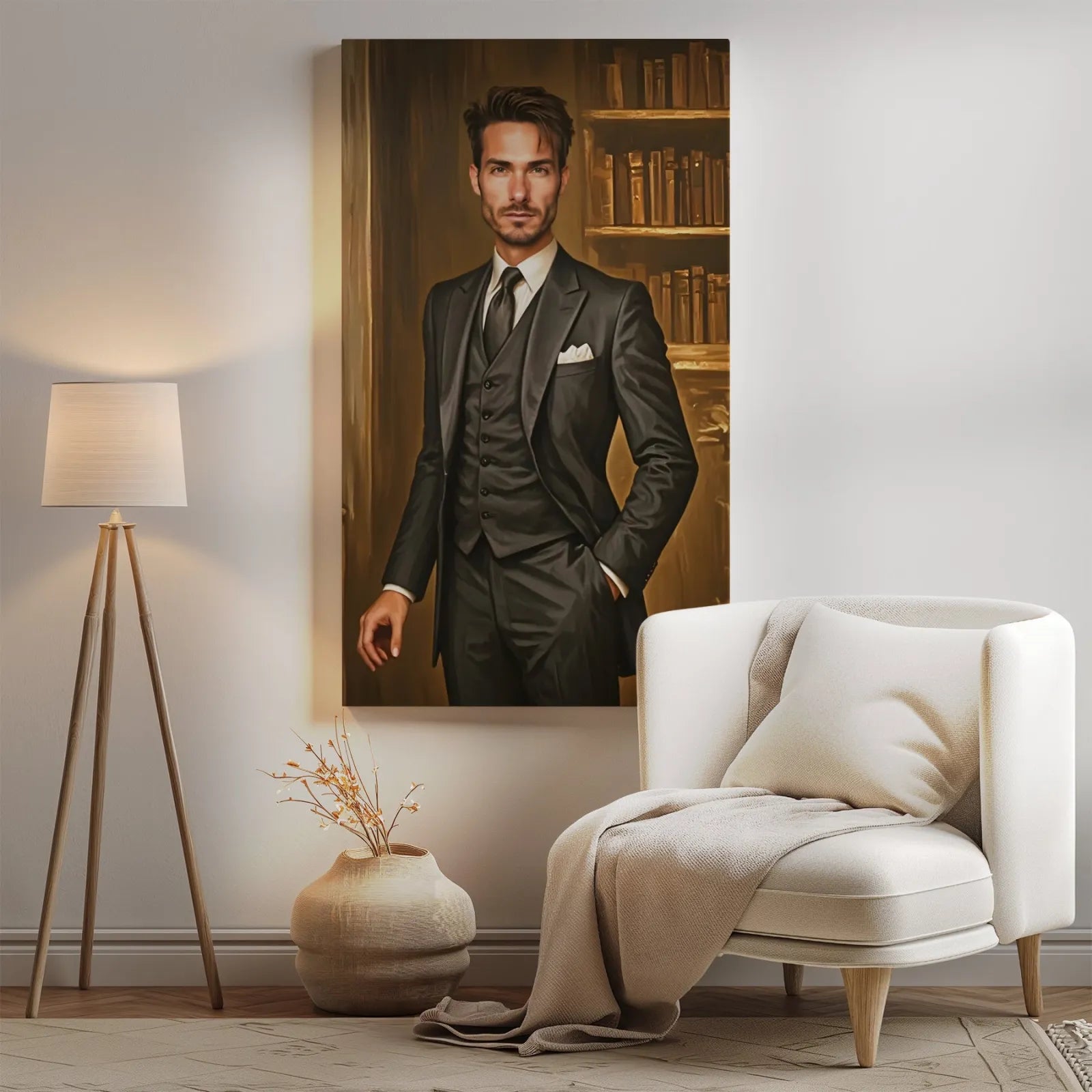 Portret eleganckiego mężczyzny w garniturze na urodziny