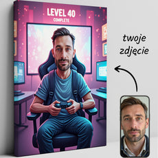 Karykatura ze zdjęcia – gracz Level 40 lub inny
