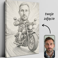 Portret rysunkowy - pomysł na prezent dla Fana motorów
