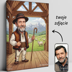 Karykatura górala - Prezent dla Bacy