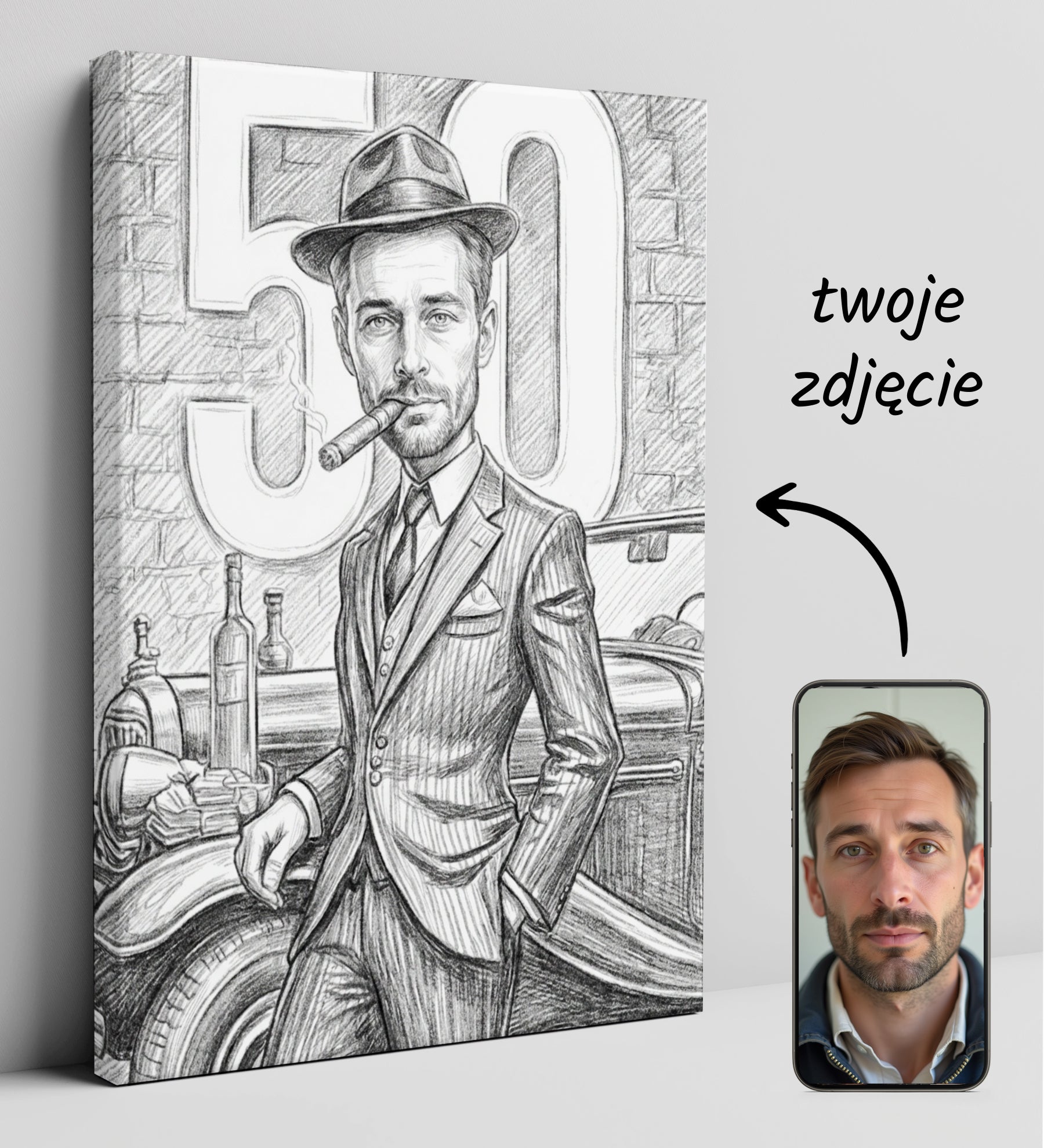 Karykatura Gangstera - pomysł na prezent dla kolegi
