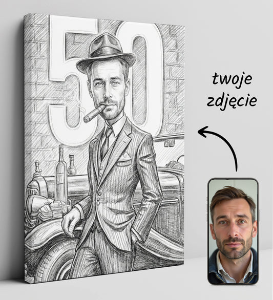 Karykatura Gangstera - pomysł na prezent dla kolegi