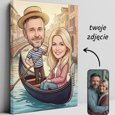 Karykatura pary w Wenecji – oryginalny prezent na ślub i rocznicę