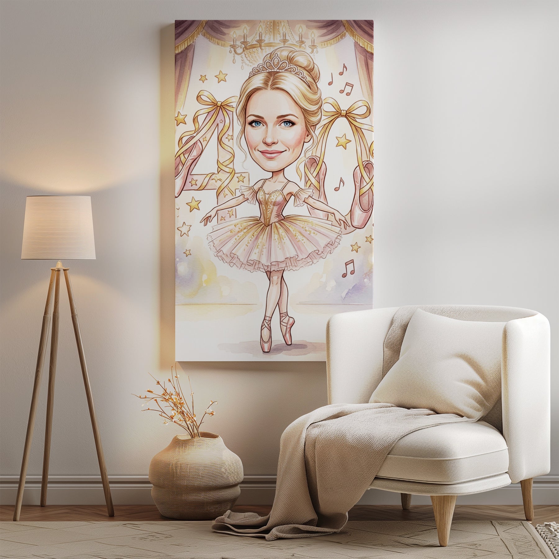 Karykatura balerina na 40 urodziny - personalizowany prezent ze mockup 2