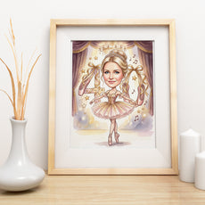 Karykatura balerina na 40 urodziny - personalizowany prezent ze mockup 3