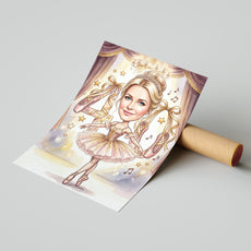 Karykatura balerina na 40 urodziny - personalizowany prezent ze mockup 4