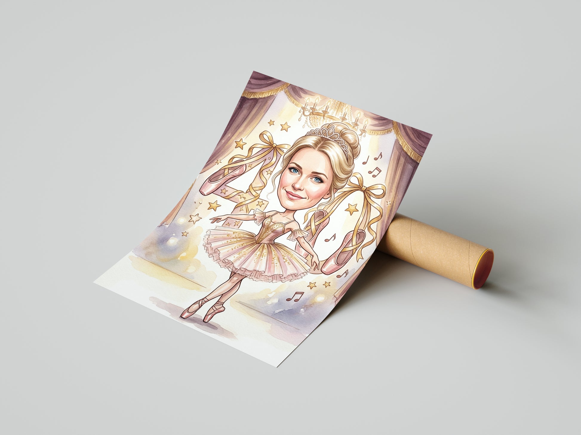 Karykatura balerina na 40 urodziny - personalizowany prezent ze mockup 4