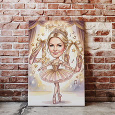 Karykatura balerina na 40 urodziny - personalizowany prezent ze nacegle