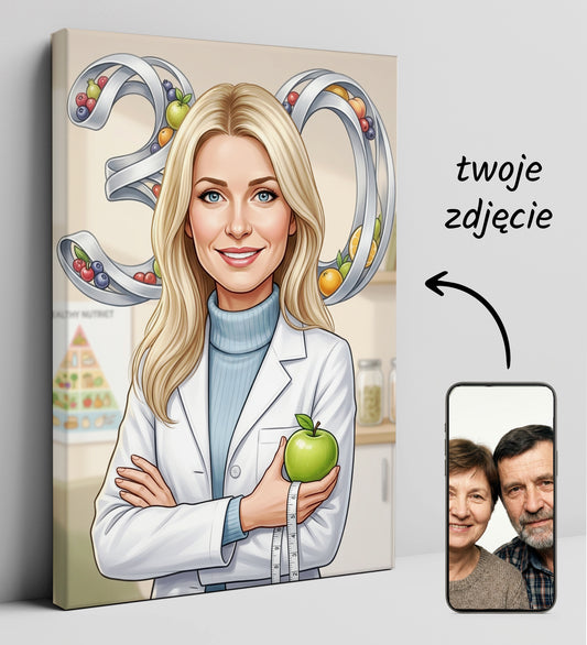 Karykatura dietetyczka na 30 Urodziny - Personalizowany Prezent glowne