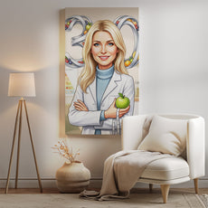 Karykatura dietetyczka na 30 Urodziny - Personalizowany Prezent mockup 2