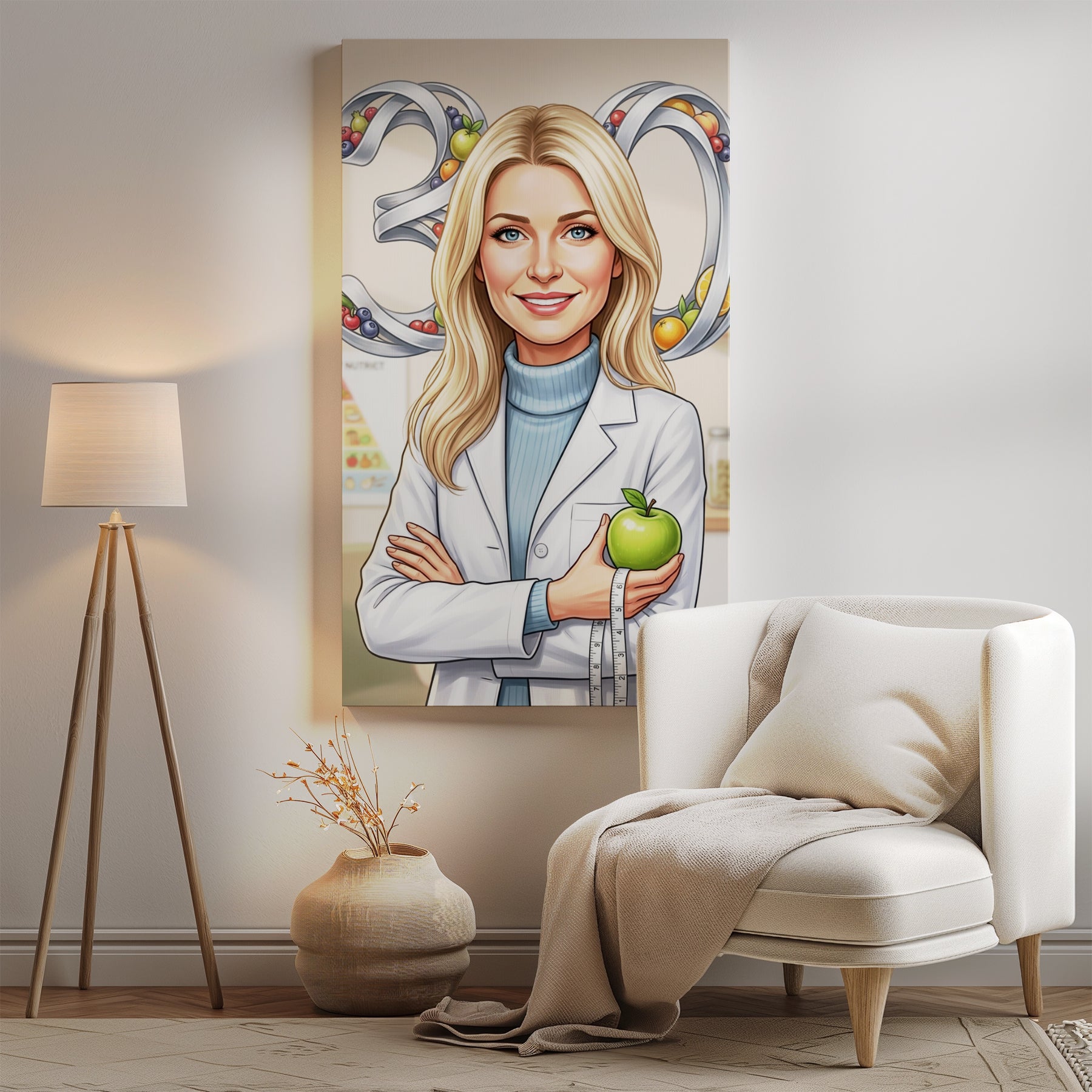 Karykatura dietetyczka na 30 Urodziny - Personalizowany Prezent mockup 2