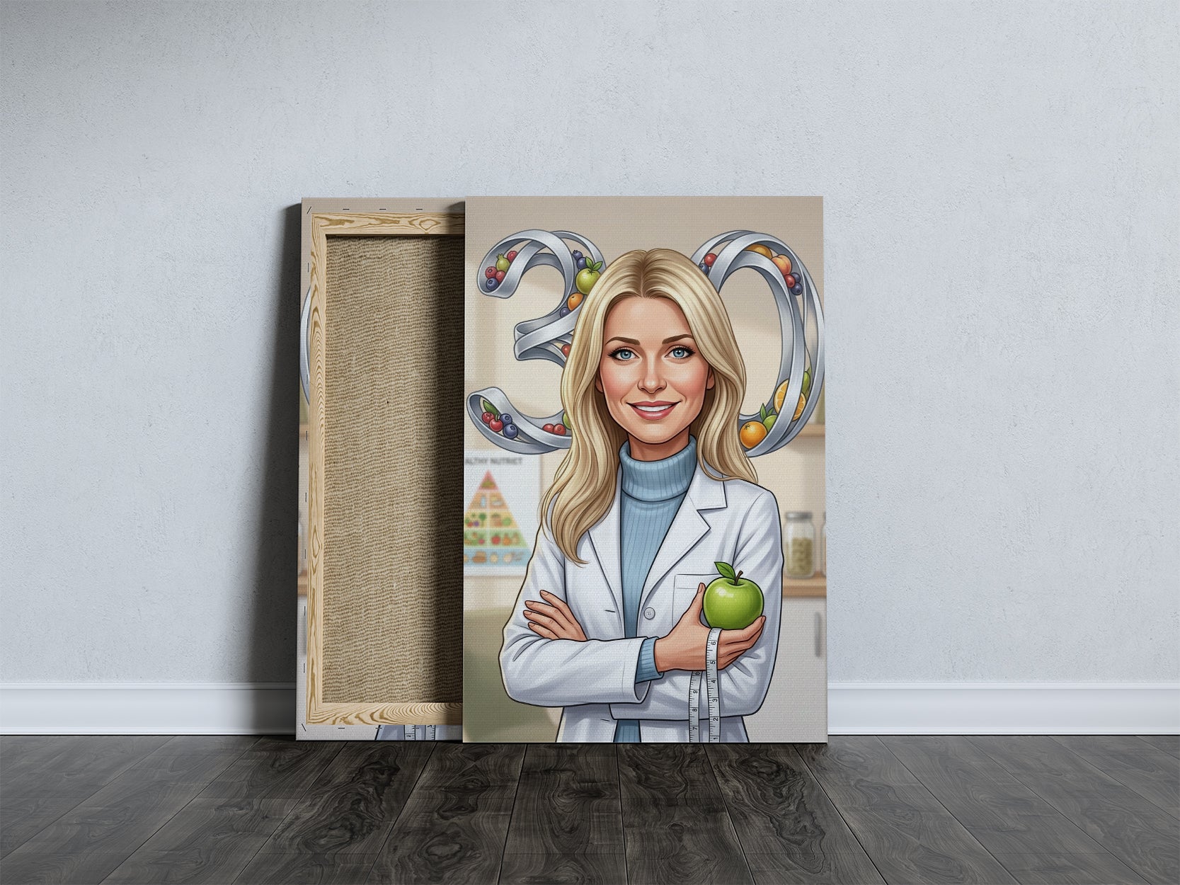 Karykatura dietetyczka na 30 Urodziny - Personalizowany Prezent mockup 5