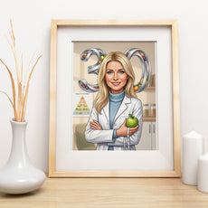 Karykatura dietetyczka na 30 Urodziny - Personalizowany Prezent mockup 3