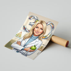 Karykatura dietetyczka na 30 Urodziny - Personalizowany Prezent mockup 4