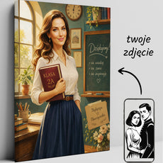 Karykatura dla nauczycielki ze zdjęcia – personalizowany prezent glowne