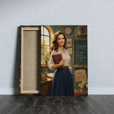Karykatura dla nauczycielki ze zdjęcia – personalizowany prezent mockup 5