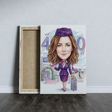 Karykatura dla stewardessy jako prezent mockup 5