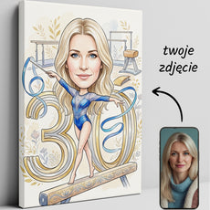 Karykatura gimnastyczki na 30 Urodziny - Personalizowany Prezent glowne