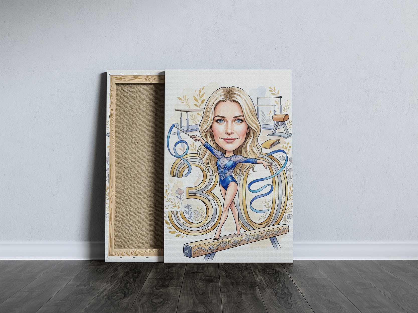 Karykatura gimnastyczki na 30 Urodziny - Personalizowany Prezent mockup 5