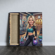 Karykatura instruktorki fitness na 40 urodziny – personalizowany mockup 5
