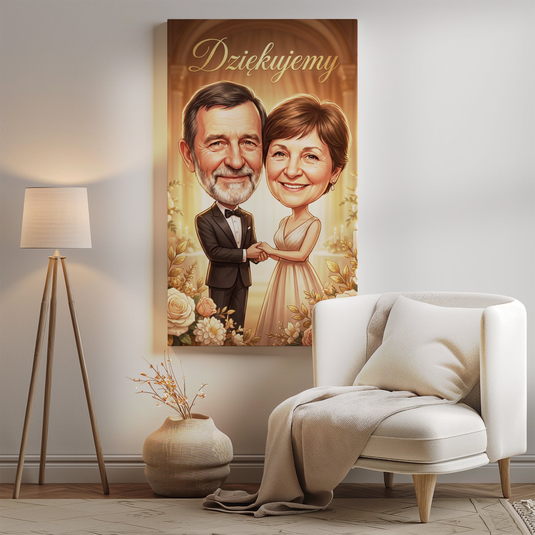 Karykatura jako podziękowanie ślubne dla rodziców mockup 2