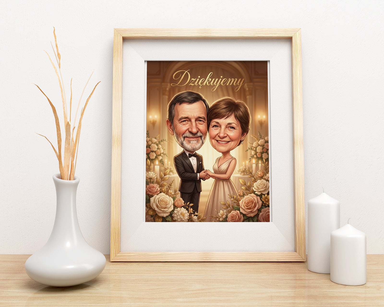 Karykatura jako podziękowanie ślubne dla rodziców mockup 3