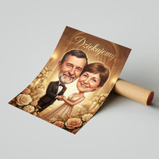 Karykatura jako podziękowanie ślubne dla rodziców mockup 4